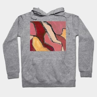 Rose Beige Wine Red Abstract Art Hoodie